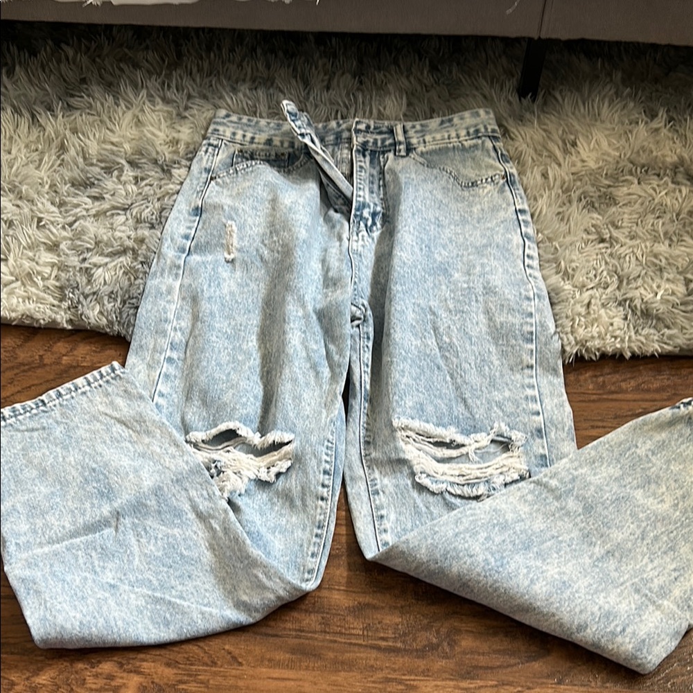 Light Blue Distressed Jeans